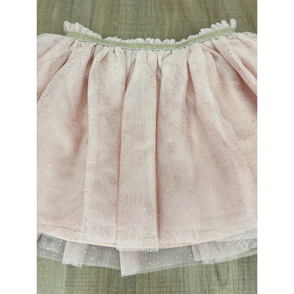 Cat & Jack Light Pink Gold Sparkle Tulle Tutu Tutu Skirt Girls Size 2T